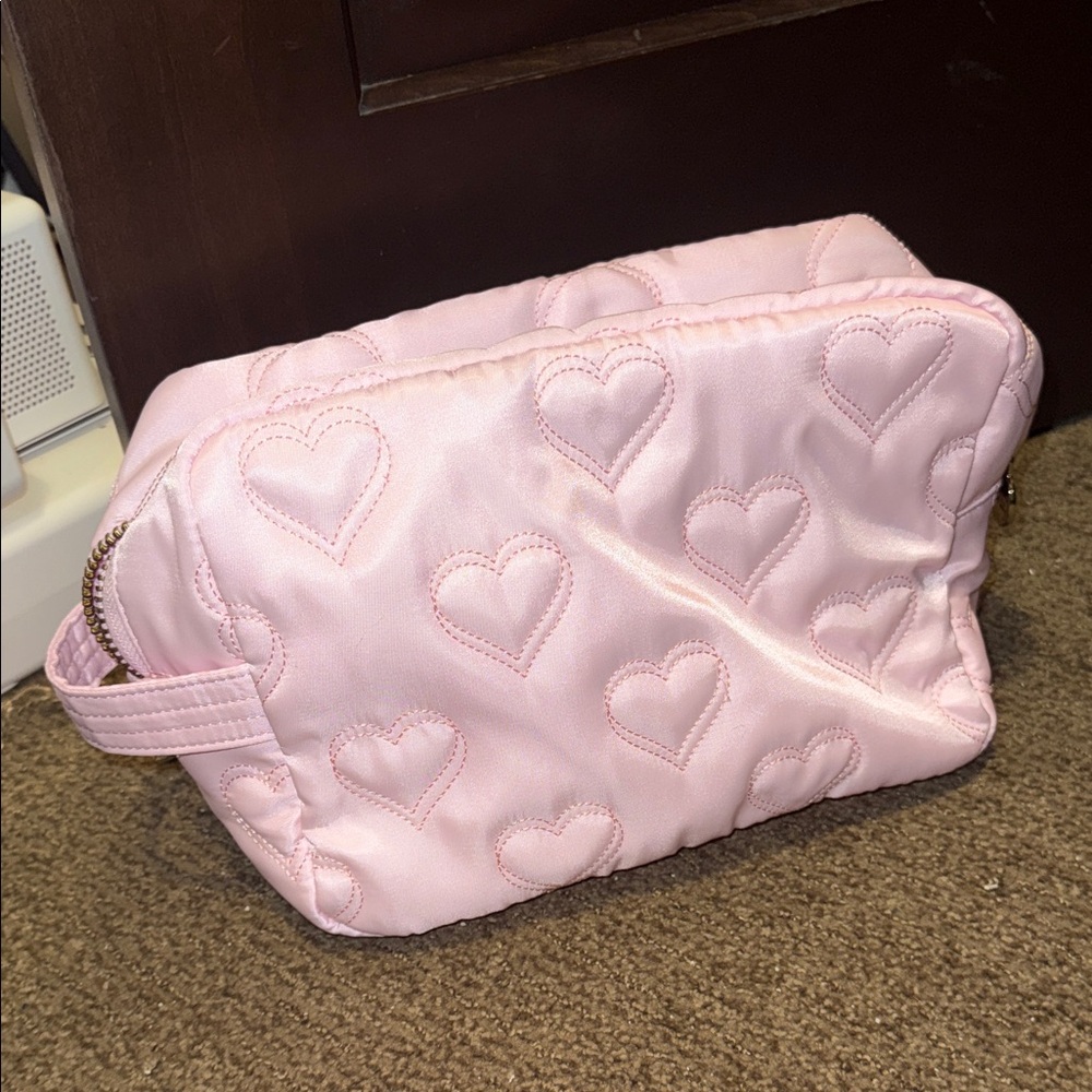 NWT Stoney Clover Lane x Target Pink Quilted Heart Cosmetic Bag